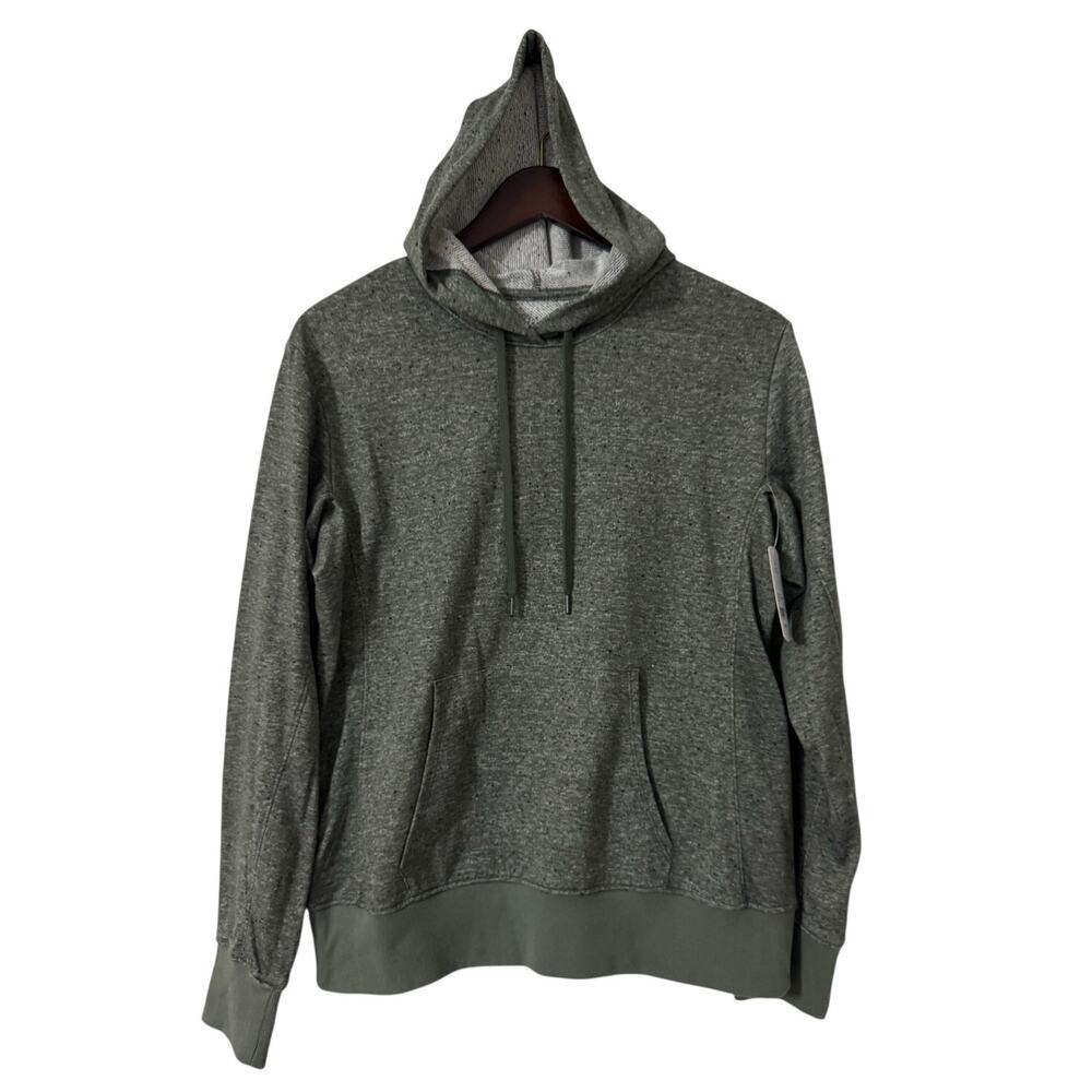 BCG Womens Lifestyle LS French Terry Hoodie Thyme/ Caviar Size M NWT